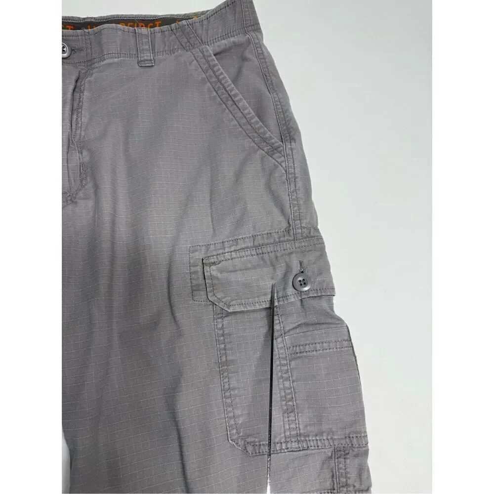 Wearfirst Men's Stretch Caution Ripstop Free Band Cargo Shorts Sz 36 See Notes